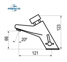 MEDIDAS GRIFO TEMPORIZADO LAVABO 105 LM ECO PRESTO